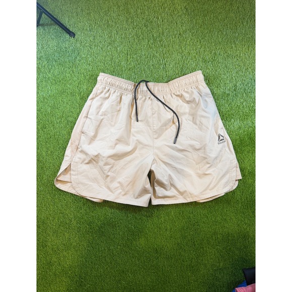 Reebok Other - Reebok Mens Athletic Training Shorts Tan Beige XL Drawstring Mesh Side Panels